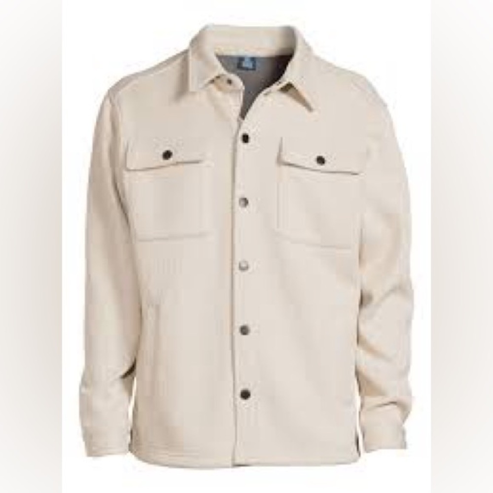 Men's Knit Fleece Shirt Jacket with Chest Pockets